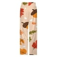 thumbnail image 4 of Thanksgiving Pumpkins Fall Leaves Pajamas For Women Loose Retro Night Pajama Pants Comfortable Sleepwear Bottoms Homewear, 4 of 6