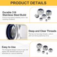 thumbnail image 3 of 2 Pcs M20x2.5mm Lock Nuts, 316 Stainless Steel Nylon Insert Self-Locking Nut, 3 of 6