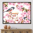 thumbnail image 2 of Designart 'Tea Cup Birds and Pink Flowers' Traditional Framed Canvas Wall Art Print, 2 of 5