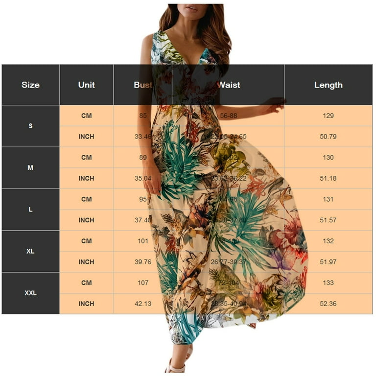 食品・日用品 半額ストア Sleeveless Womens V Maxi Summer Tropical Boho Beach Neck Clothing