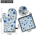 thumbnail image 6 of Pioneer Flower Kitchen Oven Mitt and Pot Holder Sets 2 Pcs for Baking, Cooking and Grilling, Heat Resistant Up To 392 °F, 6 of 7