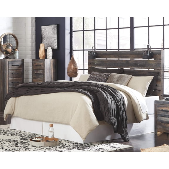 Bowery Hill King Slat Panel Headboard with Sconces