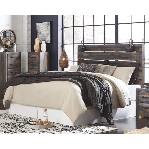 Signature Design by Ashley Drystan King Slat Panel Headboard with Sconces