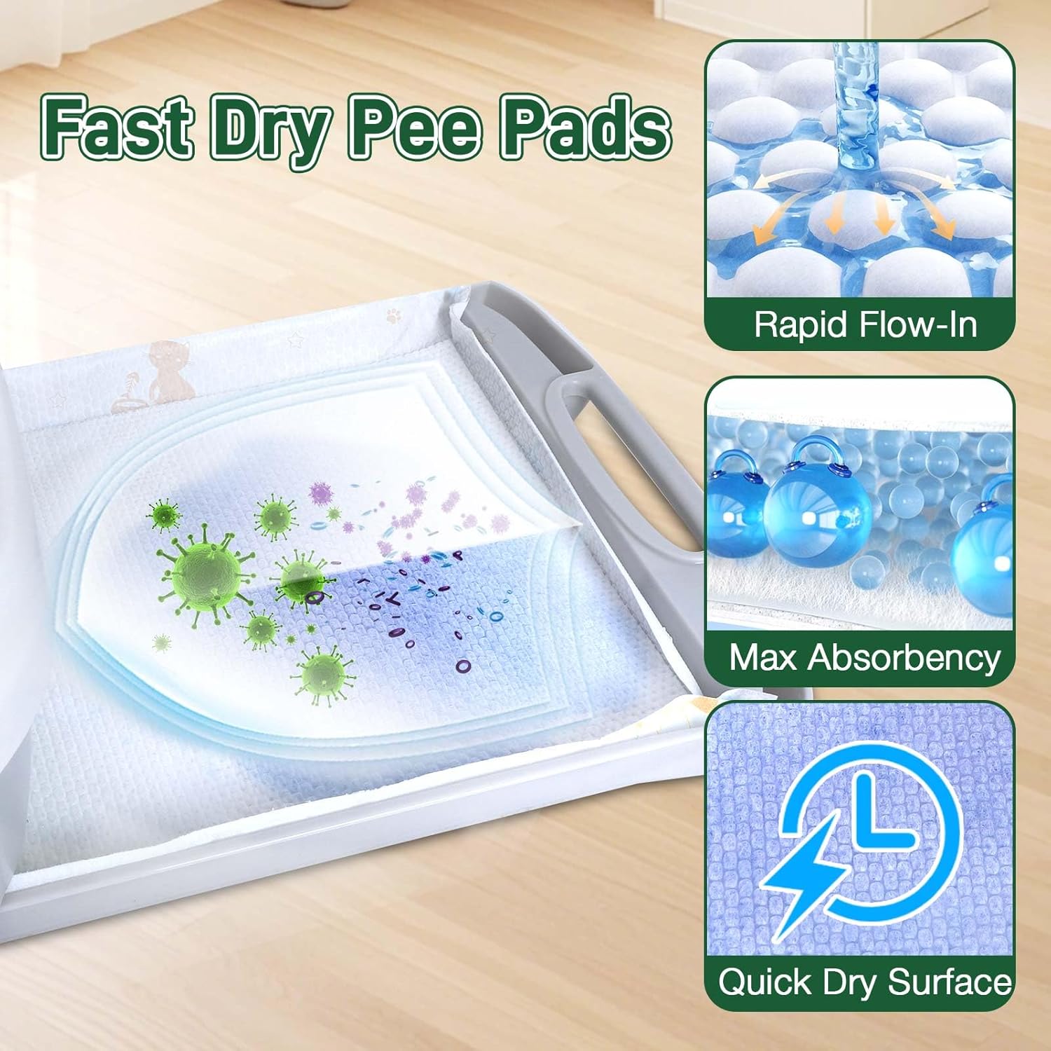 JJEAN-Litter Pads Compatible with Breeze Litter Box System, 25ct Super Absorbent Pee Pads for Cats, Odor Control Cat Pads Refills 16.9 X 11.7 Inch, Unscented