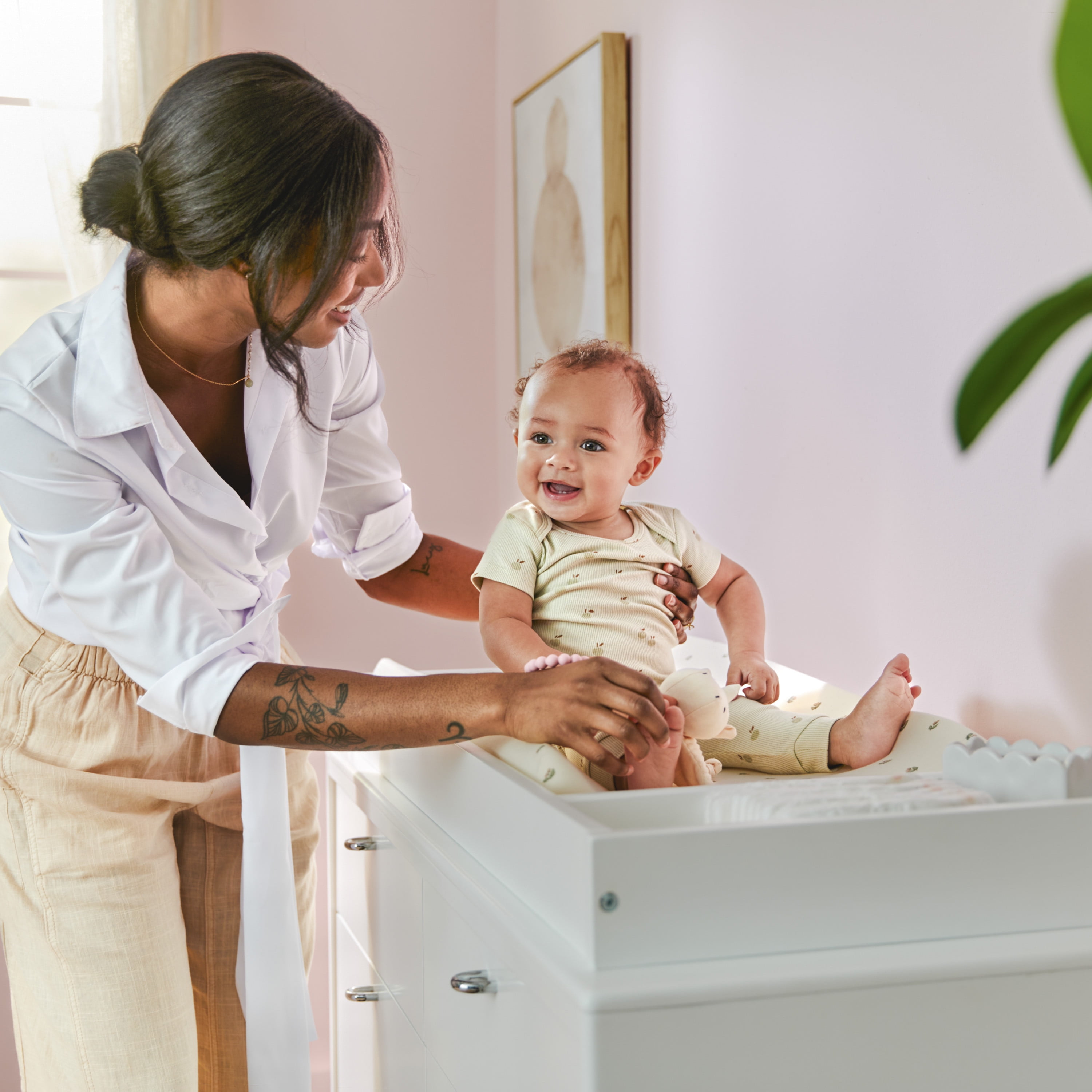 Little Seeds Double Topper for Infant Diaper Changing Table, True White