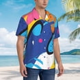 thumbnail image 3 of Yiaed Abstract Color Splash Print Hawaiian Shirt for Men Short Sleeve Button Down Shirts Beach Shirts for Men,3X-Large, 3 of 7