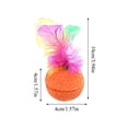 thumbnail image 2 of Cat Toy Balls, Interactive Latex Foam Balls with Feather for Indoor Cats, Soft Bouncy Soccer Pattern Chase Toys for Self-Play and Exercise, Random Colors, 1 Piece, 2 of 8