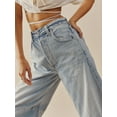 thumbnail image 6 of Yunliwuli Women Wide Leg Jeans, High Waist Tasseled Loose Trousers with Pockets Streetwear, 6 of 7