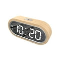 thumbnail image 1 of Reloj digital de madera de haya Alarma dual Snooze Reloj despertador USB Termómetro de mesa Reloj d Tomshoo  despertador electronico, 1 of 7