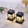 thumbnail image 3 of 2Pcs Outdoor LED Solar Lantern Light IP44 Waterproof Hanging Solar Lantern Solar Ambiance Lamp with Hook Portable Solar String Decorative Lights Auto On/Off for Courtyard Garden Pathway, 3 of 11