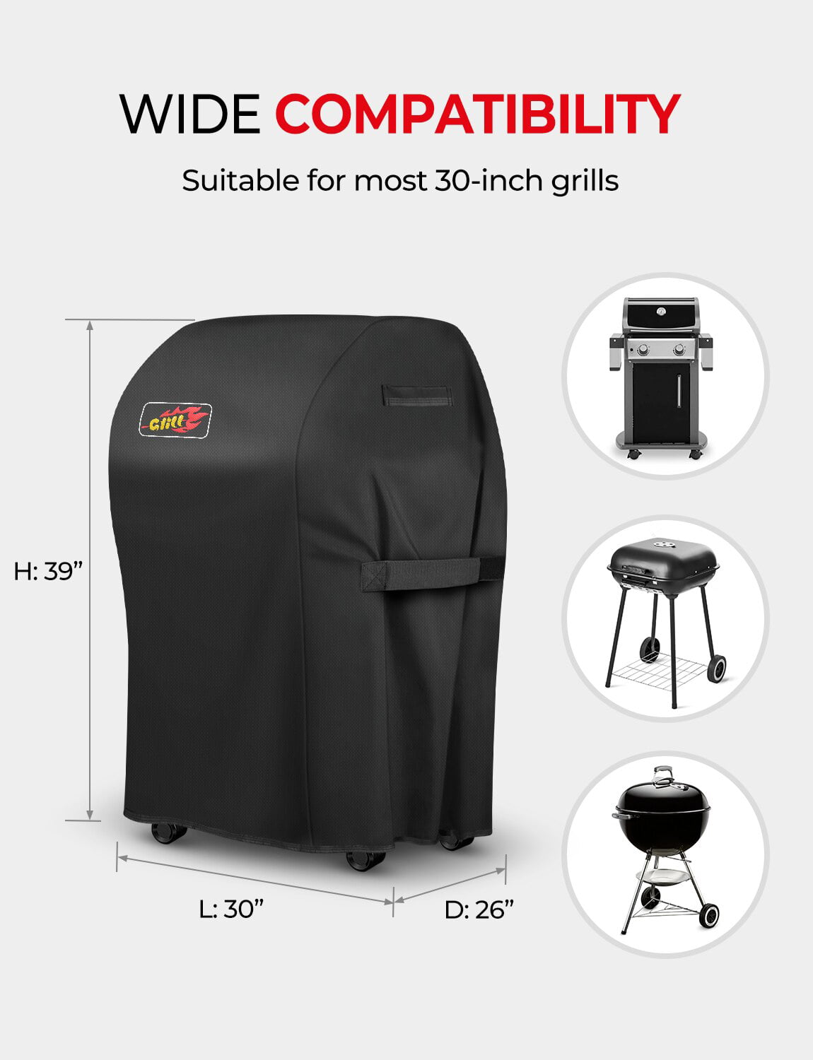 600D Heavy Duty Gas Grill 58-Inch Waterproof BBQ Cover VicTsing Grill Cover 