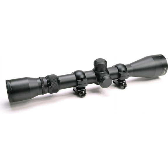 Hammers Hunting Plinking  Scope 3-9x40 with Low Weaver Scope Rings 1 inch Tube Finger Adjustable Turret