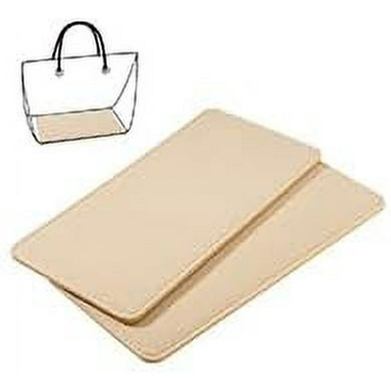 L 2pcs Felt Base Shaper 13.3 x 6.5 inch Purse Shaper Beige Bag Shaper Purse Insert Rectangle Bag Liner Board Handbag Stabilizer Support Bag Bottom for