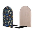 thumbnail image 2 of Lsque Undersea Animals Printed Wood Bookends,Non-Skid Bookend for Shelves,Heavy Duty Support Bookends,Non-Slip Foam Pads for Office, Home, and Library,1 Pair, 2 of 8