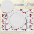 thumbnail image 3 of Ambesonne East Place Mats Set of 4, Petal Flower Ethnic Art, Standard Size, Fuchsia White, 3 of 6
