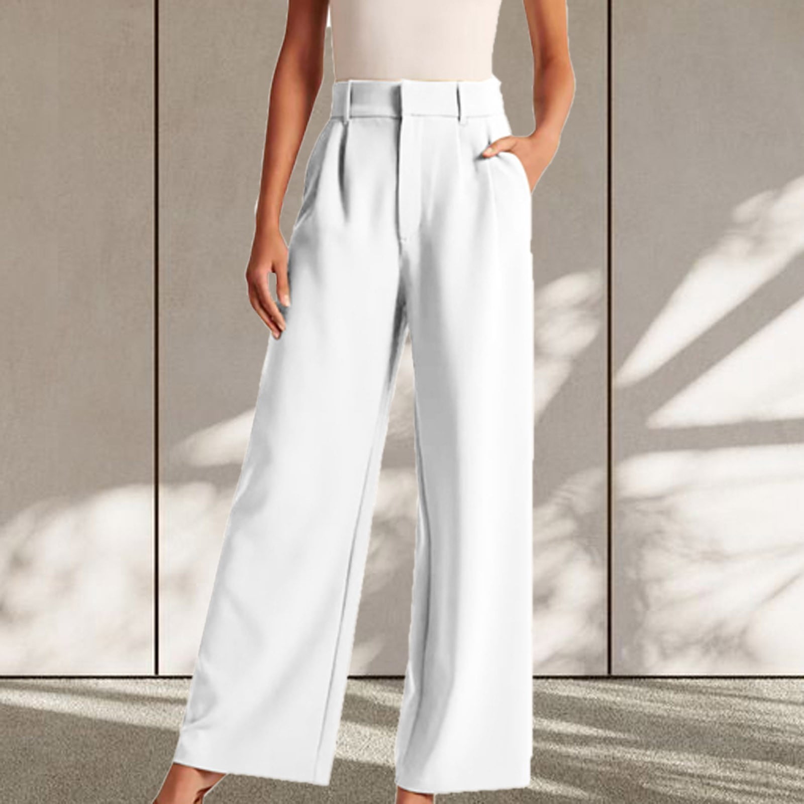 High waist wide leg pants suit discount