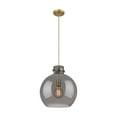 thumbnail image 4 of Innovations Lighting  Newton Sphere - 1 Light 14" Cord Hung Pendant Brushed Brass/Plated Smoke, 4 of 5