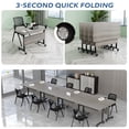 thumbnail image 3 of 10 Pack Folding Conference Table, 61 Inch Mobile Training Table with Wheels,Business Style Flip Top Seminar Tables for Small Office Meeting Room Classroom（Elm）, 3 of 8