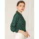thumbnail image 2 of Camisa Con Cuello En V Y Solapa Con Botones Y Lunares En Forma De Corazón Para Mujer Verde XS, 2 of 6