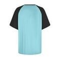 thumbnail image 5 of Miluxas Women's Short Raglan Sleeve T-Shirts Casual Color Block Tops Sky Blue M(M), 5 of 5