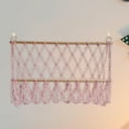 thumbnail image 6 of deevoka Wall Hanging Net Plush Toy Net Handwoven Boho Macrame Stuffed Animal Hammock Pink, 6 of 9