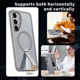 thumbnail image 7 of Dteck Magnetic Shockproof for Samsung S25 Ultra Case with Kickstand, Rugged Protective Cover with MagSafe Compatibility, Textured Grip, and Built-in Stand, Gray, 7 of 7