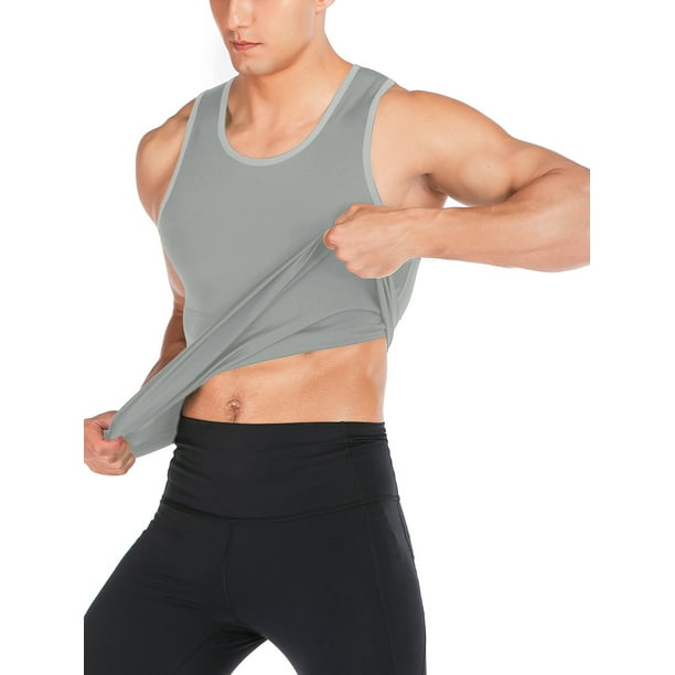  2 Pack Mens Compression Shirt For Body Shaper Slimming Vest  Tight Tummy Control Shapewear Tank Top