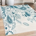 thumbnail image 1 of Paisley Decorative Rug, Oriental Motifs with Swirled Branch and Flower Pattern Bohemian Illustration, Quality Carpet for Bedroom Dorm and Living Room, 6 Sizes, Sea Blue, by Ambesonne, 1 of 4