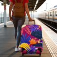 thumbnail image 3 of Stretch Luggage Cover XL(29-32in)– Elastic Travel Suitcase Protector with Handle Openings & Bottom Closure, Washable Polyester Spandex Suitcases Cover, Tropical Forest Jungle Print, 3 of 5