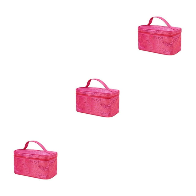 Youkk Cosmetic Bag Portable Case Storage Toiletry Pattern Large Capacity Multifunction Wash Pouch Beauty Kit Gifts for Women rose red 3Set
