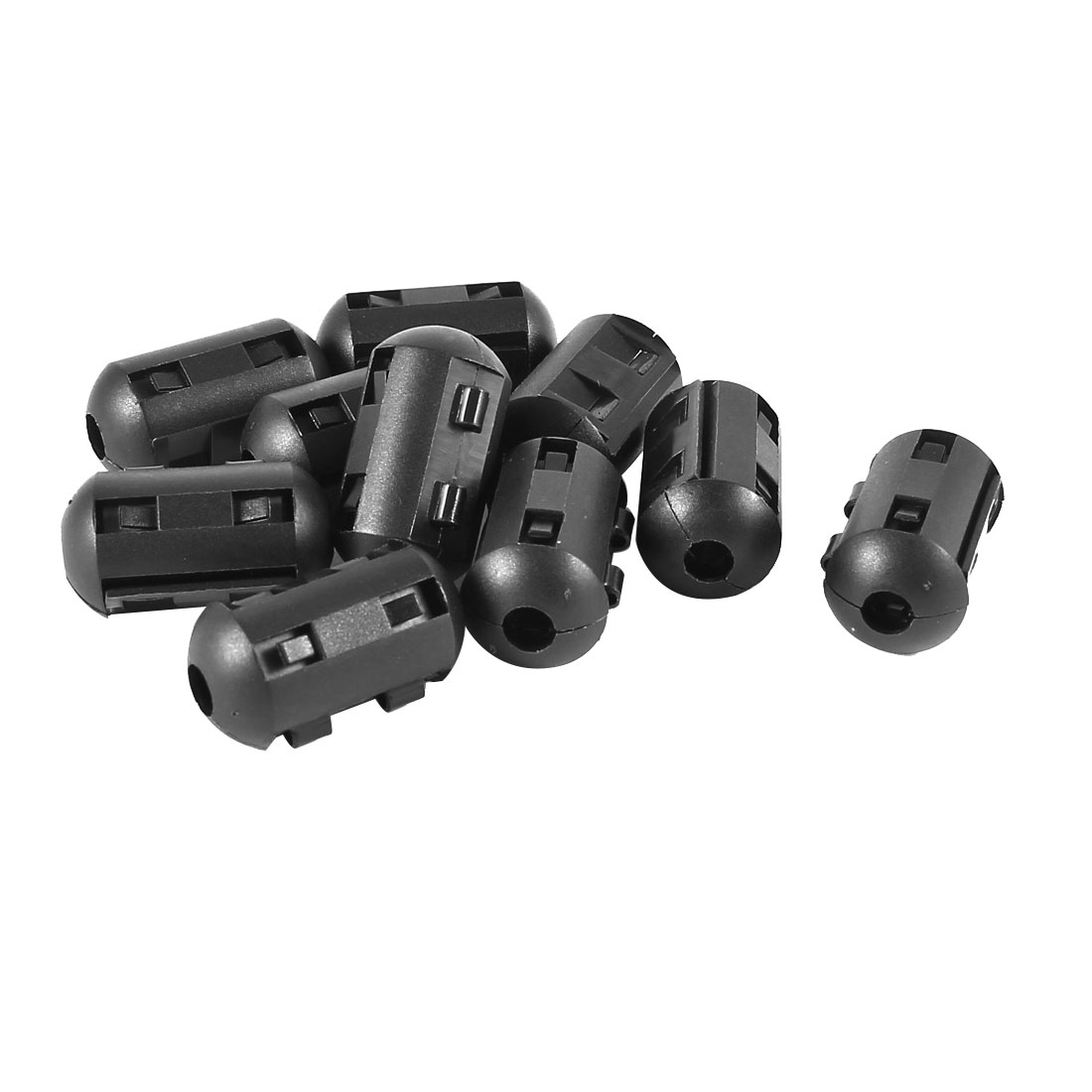 Plastic Clipon Ferrite Ring Core Black for 5mm Diameter Cable Cord 10