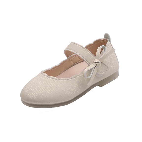 OGLCCG Girls Mary Jane Shoes Cute Bow Comfortable Soft Sole Flat Flower Wedding Party Princess Shoes Non Slip Formal School Dress Shoes
