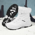 thumbnail image 4 of Winter Hiking Boots for Women Men Trendy Lace up Outdoor Ski Booties Plush Warm Antislip High Top Snow Boots White Size 8.5, 4 of 7