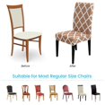 thumbnail image 4 of Dining Chair Cover Set Stretch Spandex Short Dining Chair Slipcovers Removable Washable Decorative Chair Protector Seat Covers for Dining Room Home Wedding Banquet Party Decor (Khaki+White, 2 Pack), 4 of 8