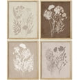 thumbnail image 5 of PixonSign Framed Grunge Forest Flower Bouquet Wall Art, Set of 4 Nature Wilderness Wall Prints, Botanical Floral Wall Décor, Wildflower Shadow Digital Modern Canvas Poster Set - 8"x10" Natural, 5 of 5