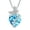 03-March - Aquamarine, variant on Sterling Silver June Birthstone Heart Necklace Butterfly Pendant Jewelry Gift for Women