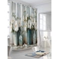 thumbnail image 3 of Shower Curtain Vintage White Camellia Shower Curtains for Bathroom, Waterproof Polyester Shower Curtain Set with Hooks, Extra Long 72" x 96" Plant Wood Grain, 3 of 6