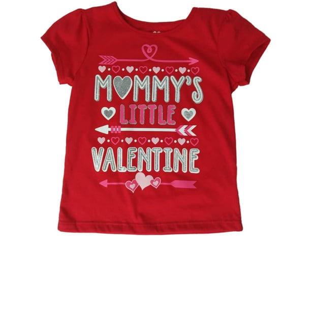 Heart Toddler Girls Red & Silver Mommys Little Valentine Heart Tee