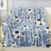Soccer Blanket Soft Warm Lightweight Flannel Plush Soccer ball Throw Blanket Soccer Gifts for Boys Girls Kids Teen Adults Soccer Lovers All Season Couch Sofa Bed Living Room Home Decor Blue(30"x40")