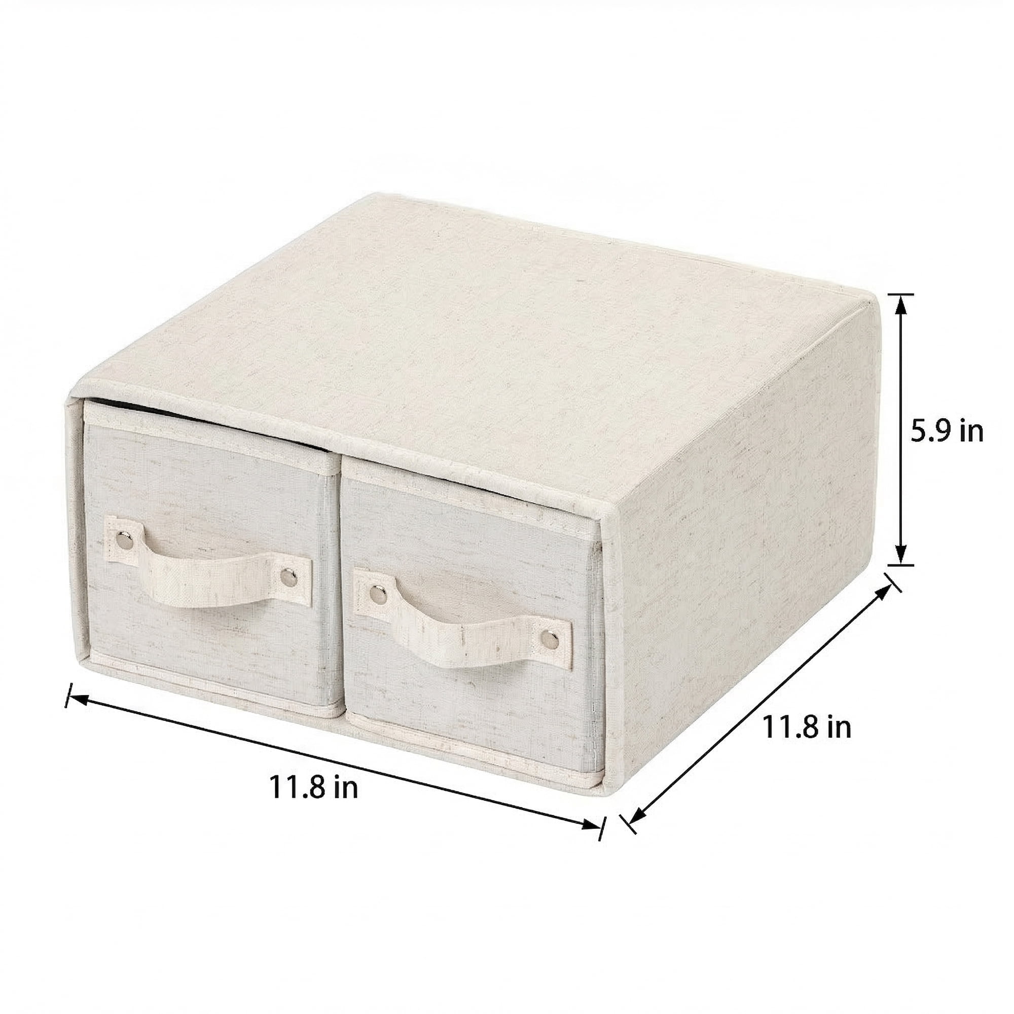 Unique Bargains Storage Cube Fabric Collapsible Basket White 11.8*11.8*5.9in