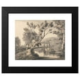 thumbnail image 2 of Francis Towne 24x20 Black Modern Framed Museum Art Print Titled - The Foot Bridge (1780), 2 of 5