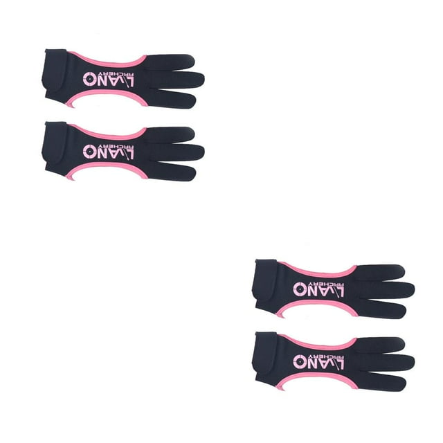 Greeniant Protección de tiro con Guante de tres dedos Guantes de tiro al aire libre livianos y útiles para jóvenes adultos Principiantes Rosa Rosado SG 2Conjunto