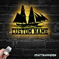 thumbnail image 3 of Craftnamesign Custom Sailboat Sailing Metal Wall Art LED Light, Personalized Sailboat Name Sign, 3 of 5