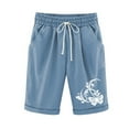 thumbnail image 4 of Puntoco pantalones cortos de verano para mujer, moda 2024, pantalones cortos informales con estampado de cinco puntos de verano para mujer, pantalones cortos de lino y algodón de talla grande, 4 of 5