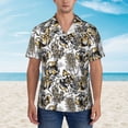 thumbnail image 4 of Balery Tulips Flowers Print Men's Hawaiian Shirts Short Sleeve Beach Shirt Relaxed Fit Vacation Button Down Shirts-Small, 4 of 9