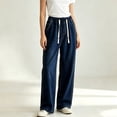 thumbnail image 6 of GUACER Drawstring Wide Leg Jeans for Women Casual High Waisted Stretch Loose Comfy Denim Pants with Pockets, 6 of 6