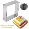 thumbnail image 2 of Stainless Steel Cake Ring Square Cake Mousse Mold Ring Cutter, Adjustable From 10cm To 18cm, 2 of 5