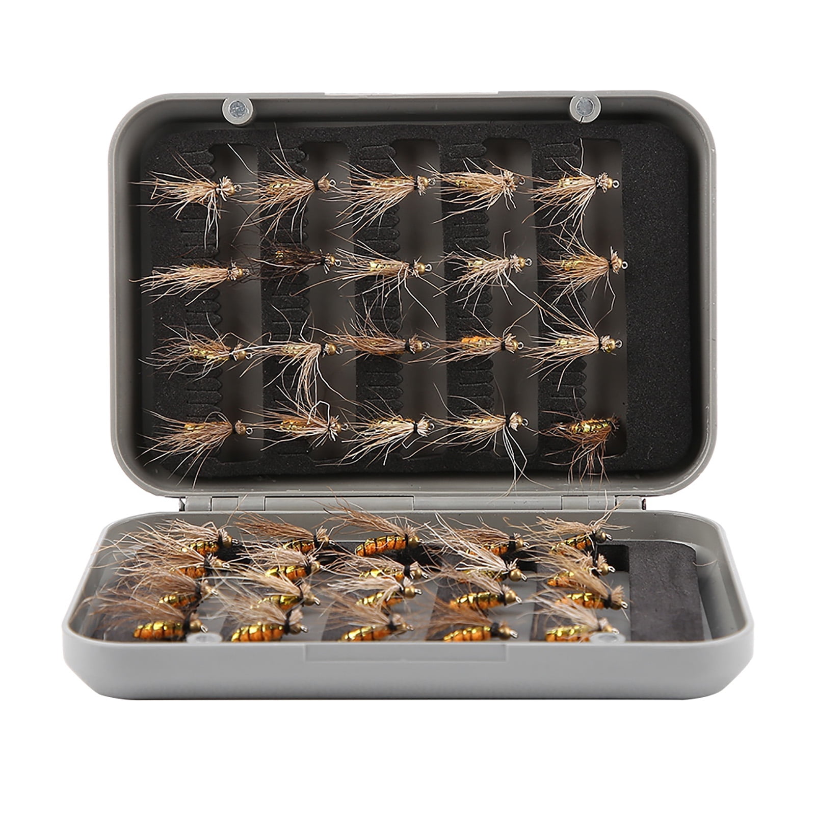 Mosquito Fishing Lure 40pcs Mosquito Fly Fishing Lure Set Artificial Insect Fishing Hooks Tackle with Plastic Box 