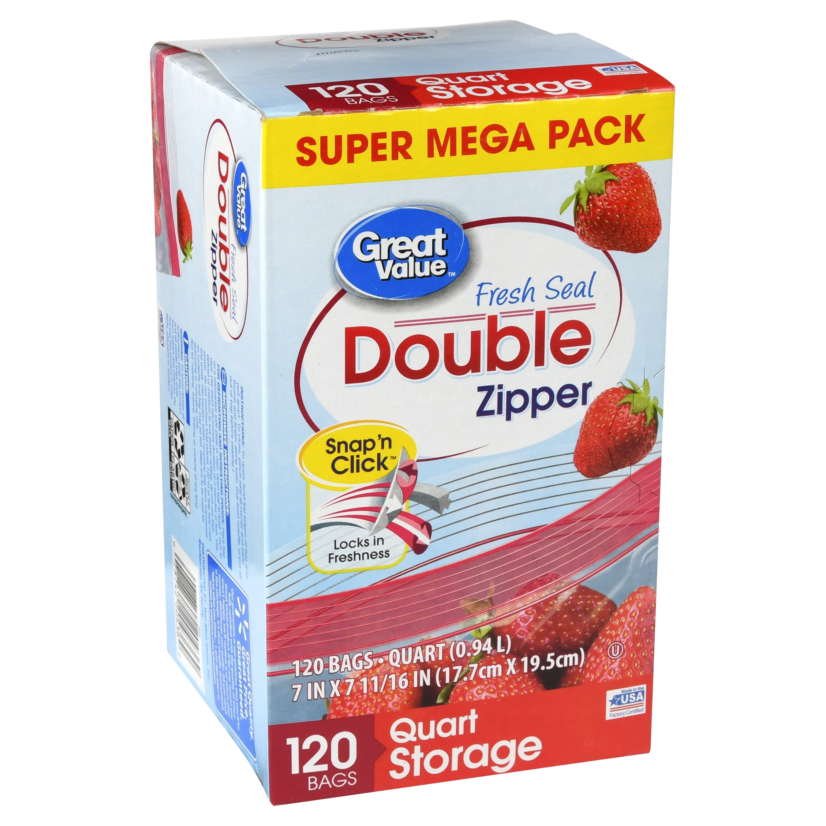 Signature SELECT Bags Food Storage Click & Lock Double Zipper Gallon - 38  Count - Star Market