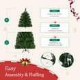 thumbnail image 3 of EDX 4.5ft Pre-lit Christmas Tree, Prelighted Green Artificial Xmas Tree, With 120 Color Changing LED Lights & 347 Branch Tips, For Home, Office, Party Decoration, 3 of 8